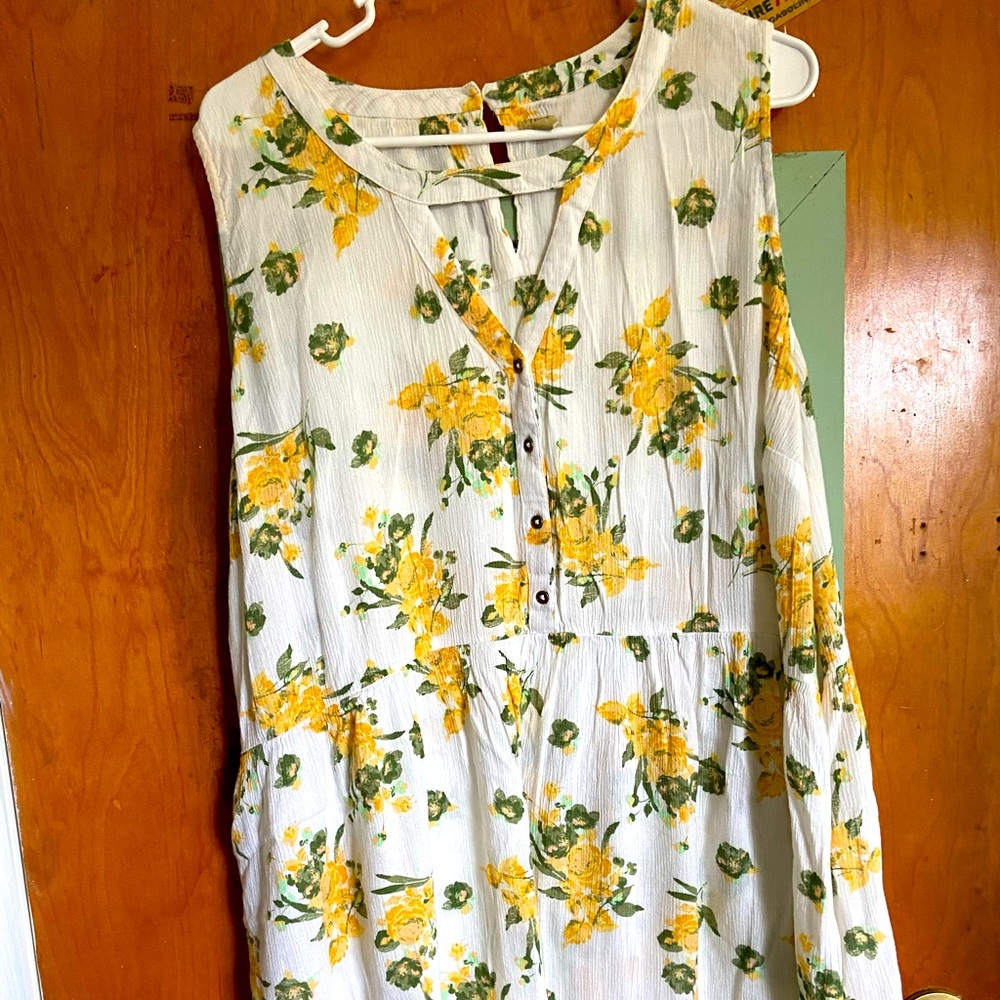 3X true craft white floral dress